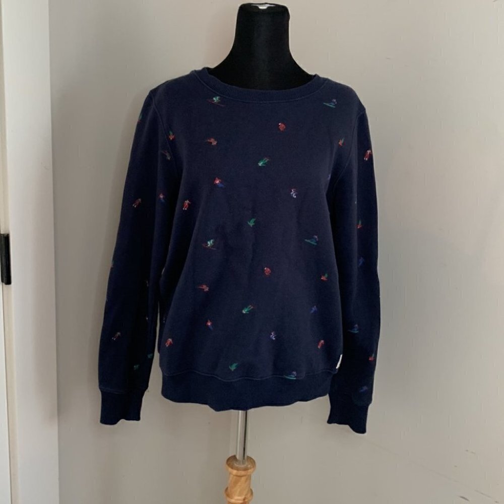 ROOTS crew neck sweaters winter ski snowboard theme Canadian mountain cabin sz m